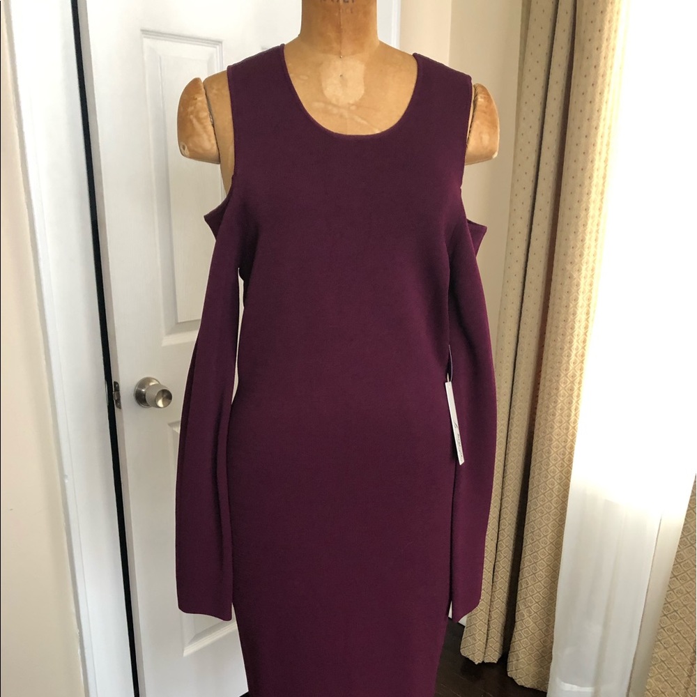 Eliza J cold shoulder knit dress